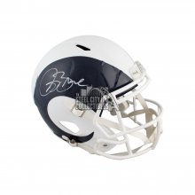 Isaac Bruce Autographed Rams Amp Replica Full Size Football Helmet - BAS COA
