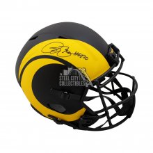 Isaac Bruce HOF 20 Autographed Rams Eclipse Replica Full-Size Football Helmet - BAS COA