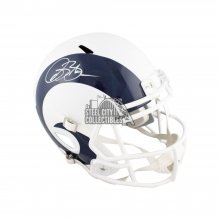 Isaac Bruce Autographed Rams Flat White Replica Full Size Football Helmet  - BAS COA