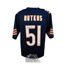Dick Butkus Autographed Chicago Custom Navy Football Jersey - JSA COA