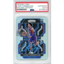Cade Cunningham 2021-22 Panini Prizm Silver Autograph Rookie Card #282 PSA/DNA (Light Blue)