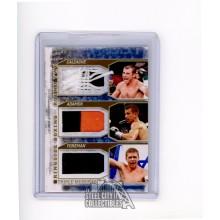 Calzaghe/Adamek/Foreman 2011 Ringside Round 2 Triple Gold Patch Card #TM-07 /10