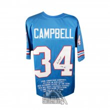 Earl Campbell HOF 91 Autographed Houston Custom Stat Football Jersey JSA