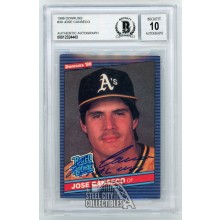 Jose Canseco 88 AL MVP 1986 Donruss Autographed Rookie Card #39 - BAS 10