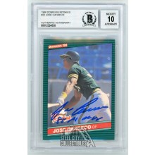 Jose Canseco 88 AL MVP 1986 Donruss Rookies Autographed Rookie Card #22 - BAS 10