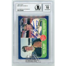 Jose Canseco 88 AL MVP 1986 Fleer Autographed Rookie Card #649 - BAS 10