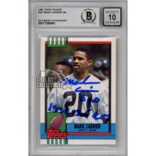 Mark Carrier 1990 Topps Traded "1990 DEF ROY" Autograph Card #29T BAS 10