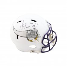 Cris Carter All I Do Is Catch TD's Autographed Vikings Flat White Full-Size Helmet - BAS COA