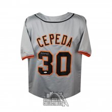 Orlando Cepeda Autographed San Francisco Gray Custom Baseball Jersey - JSA COA