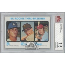 Mike Schmidt/Ron Cey/John Hilton 1973 Topps Rookie Card #615 BVG 7.5 NM+