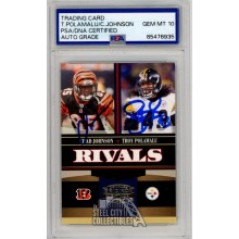 Chad Johnson/Troy Polamalu 2006 Donruss Gridiron Gear Rivals Gold Autograph Card #R-15 /500 PSA/DNA 10