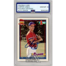 Chipper Jones 1991 Topps Autograph Rookie Card #333 PSA/DNA 10
