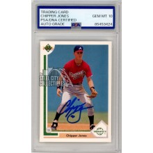 Chipper Jones 1991 Upper Deck Autograph Rookie Card #55 PSA/DNA 10