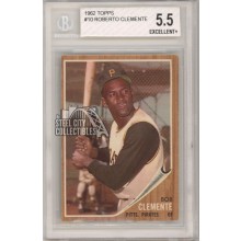 Roberto Clemente 1962 Topps Card #10 BVG 5.5 Excellent+