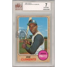 Roberto Bob Clemente 1968 Topps Baseball Card #150 BVG 7 Near Mint
