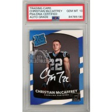 Christian McCaffrey 2017 Donruss Autograph Rookie Card #318 PSA/DNA 10 (White - 190)