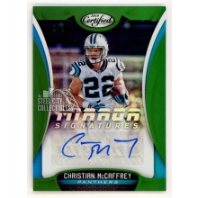 Christian McCaffrey 2018 Panini Certified Mirror Signatures Emerald Autograph Card 3/3