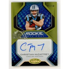 Christian McCaffrey 2017 Panini Certified Roll Call Gold Autograph Rookie Card #7 01/10