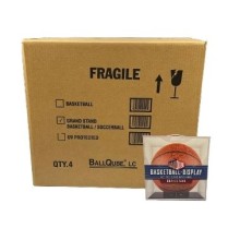 The Original BallQube Basketball Grandstand Black Base Display 4-Box Case