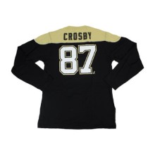 Sidney Crosby Penguins Reebok NHL Black/Gold Shootout Long Sleeve T-Shirt
