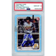 Oneil Cruz 2020 Bowman Sky Blue "Go Bucs" Autograph RC /499 #BD-65 PSA/DNA 10