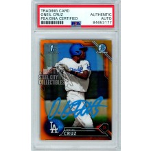 Oneil Cruz 2016 Bowman Chrome Orange Autograph RC Card /25 #BCP204 PSA/DNA (Blue)