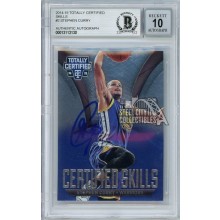 Stephen Curry 2014-15 Panini Totally Certified Skills Autograph Card #2 BAS 10