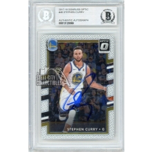 Stephen Curry Autographed 2017-18 Panini Donruss Optic Basketball Card - BAS