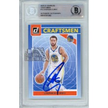 Stephen Curry 2020-21 Panini Donruss Craftsmen Autograph Card #12 BAS