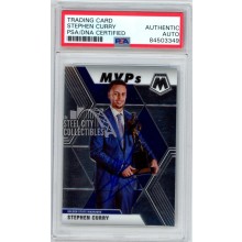 Stephen Curry 2019-20 Panini Mosaic MVP Autograph Card #299 PSA/DNA