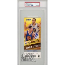 Stephen Curry Autographed 2014 NBA Finals Game M Ticket PSA/DNA 10