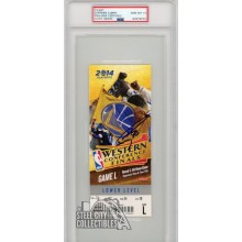 Stephen Curry Autographed 2014 NBA Western Conference Finals Game L Ticket PSA/DNA 10