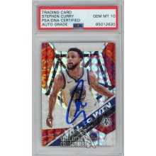 Stephen Curry 2019-20 Panini Mosaic Will to Win Autograph Card #14 PSA/DNA 10