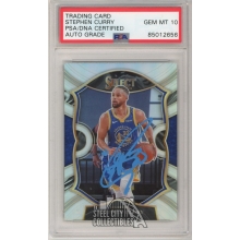 Stephen Curry 2020-21 Panini Select Concourse Silver Autograph Card #57 PSA/DNA 10 (Light Blue Dot)