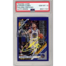 Stephen Curry 2019-20 Panini Donruss Optic Purple Autograph Card #8 PSA/DNA 10 (Yellow)