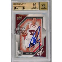 Stephen Curry 2009-10 Upper Deck Draft Autograph Rookie Card #34 BGS 10 BAS 10