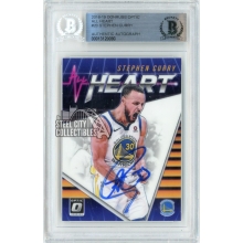 Stephen Curry Autographed 2018-19 Panini Donruss Optic All Heart Basketball Card - BAS