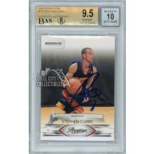 Stephen Curry Autographed 2009-10 Panini Prestige Basketball Rookie Card BGS 9.5