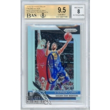 Stephen Curry 2018-19 Panini Prizm Autograph Silver Card #222 BGS 9.5 BAS 8
