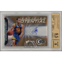Stephen Curry 2010-11 Panini Totally Certified Gold Autograph Card 21/25 BGS 9.5