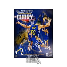 Stephen Curry Autographed All Time Leading Scorer Golden State Warriors 16x20 Photo - JSA