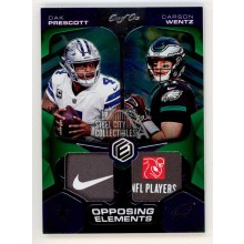 Dak Prescott/Carson Wentz 20109 Panini Elements Dual Tag Patch Card 1/1