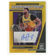 Anthony Davis 2021-22 Panini Optic Dominators Gold Autograph Card #DS-ADV 03/10