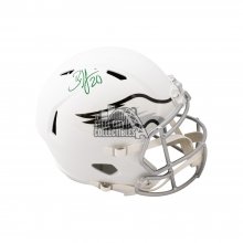 Brian Dawkins Autographed Philadelphia Eagles Flat White Replica Full-Size Football Helmet - JSA COA
