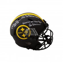 Dermontti Dawson 5 Inscriptions Autographed Steelers Eclipse Replica Full-Size Football Helmet - BAS