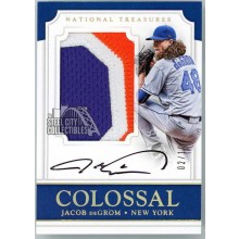 Jacob deGrom 2017 Panini National Treasures Colossal Patch Autograph Card #CMS-DG 2/10