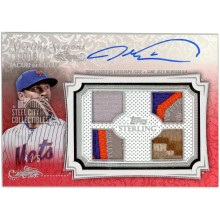 Jacob deGrom 2020 Topps Sterling Seasons Red Game-Used Patch Auto 4/5