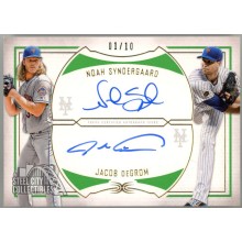 J. deGrom & N. Syndergaard 2019 Topps Definitive Green Dual Autograph Card 01/10