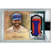 Jacob deGrom 2021 Topps Dynasty Dynastic Data Green Patch Autograph Card 4/5