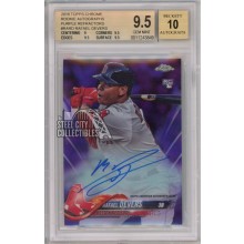 Rafael Devers 2018 Topps Chrome Purple Autograph Rookie Card 160/250 BGS 9.5 Gem Mint